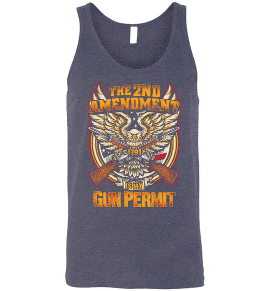 The 2nd Amendment is My Gun Permit - Men's Tank Top - Heather Navy