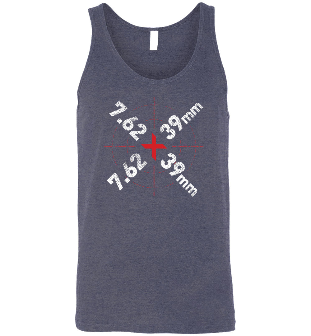 7.62 x 39mm Caliber Ammo AK-47 Tactical Gun Men's Tank Top - Heather Navy