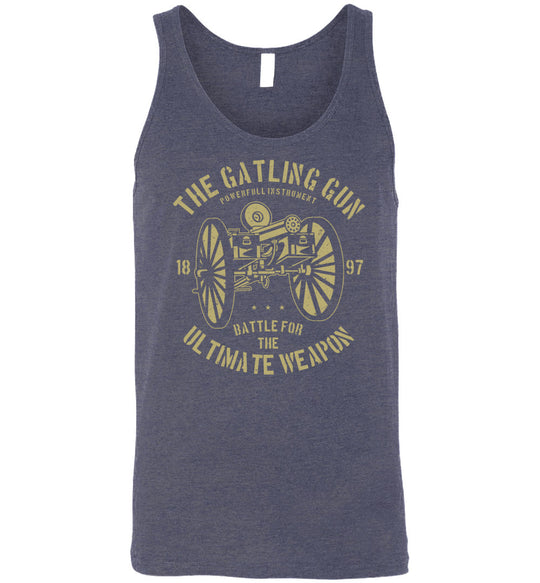 The Gatling Gun - Men's Pro Gun Tank Top - Heather Navy