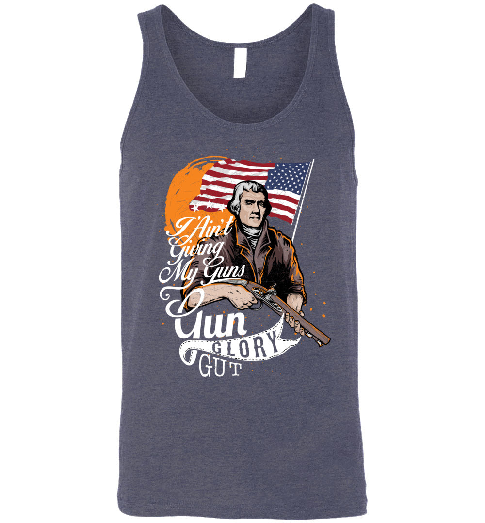 I Ain't Giving My Guns - Men's 2nd Amendment Tank Top - Heather Navy