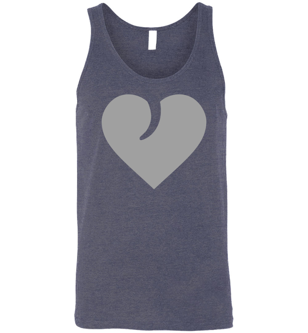 I Love Guns, Heart and Trigger - Men's 2nd Amendment Apparel - Heather Navy Tank Top