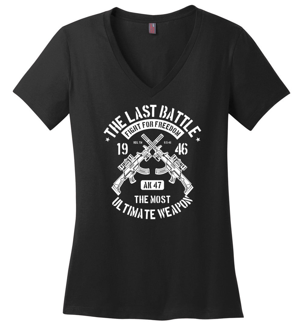 AK-47 The Most Ultimate Weapon - Women's Pro Gun V-Neck Tee - Black