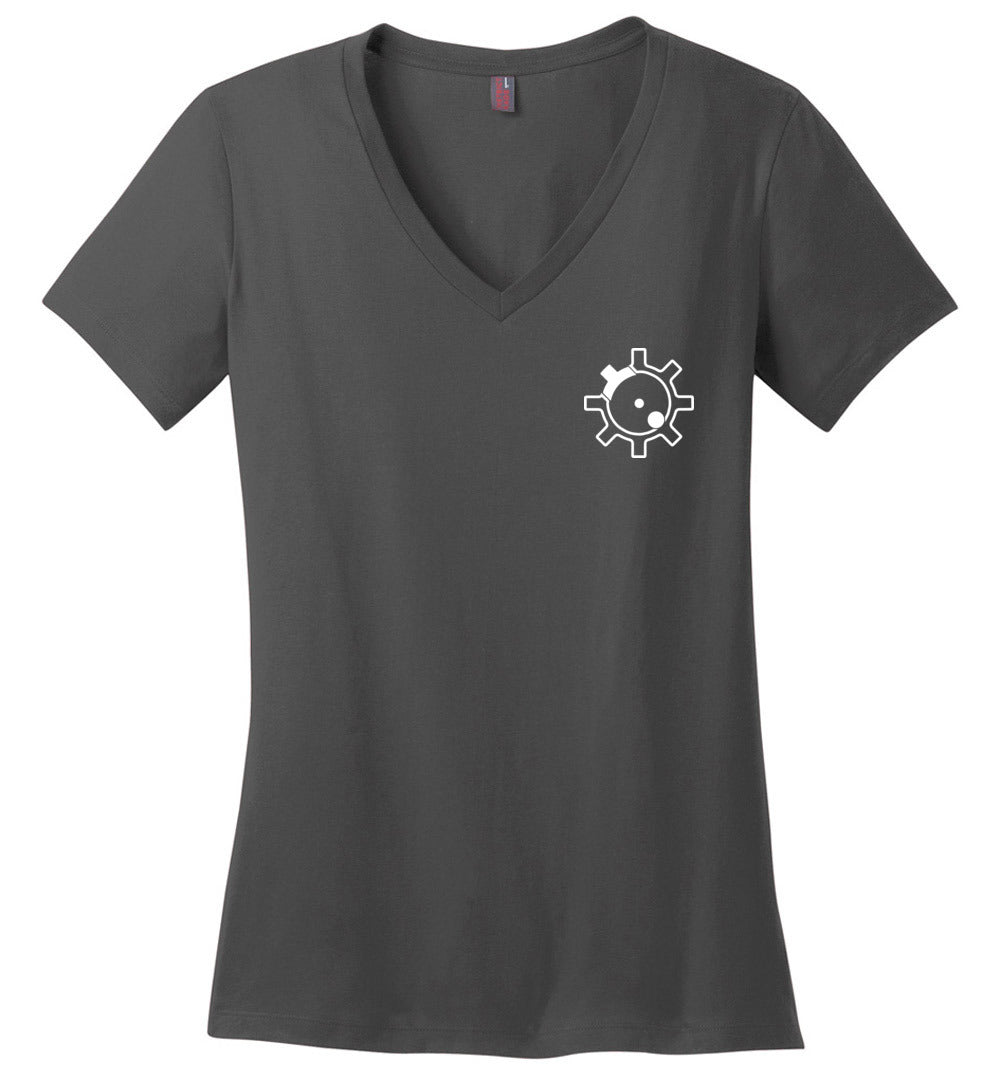 AR-15 Bolt Face - Women's Pro Gun T Shirts - Dark Grey