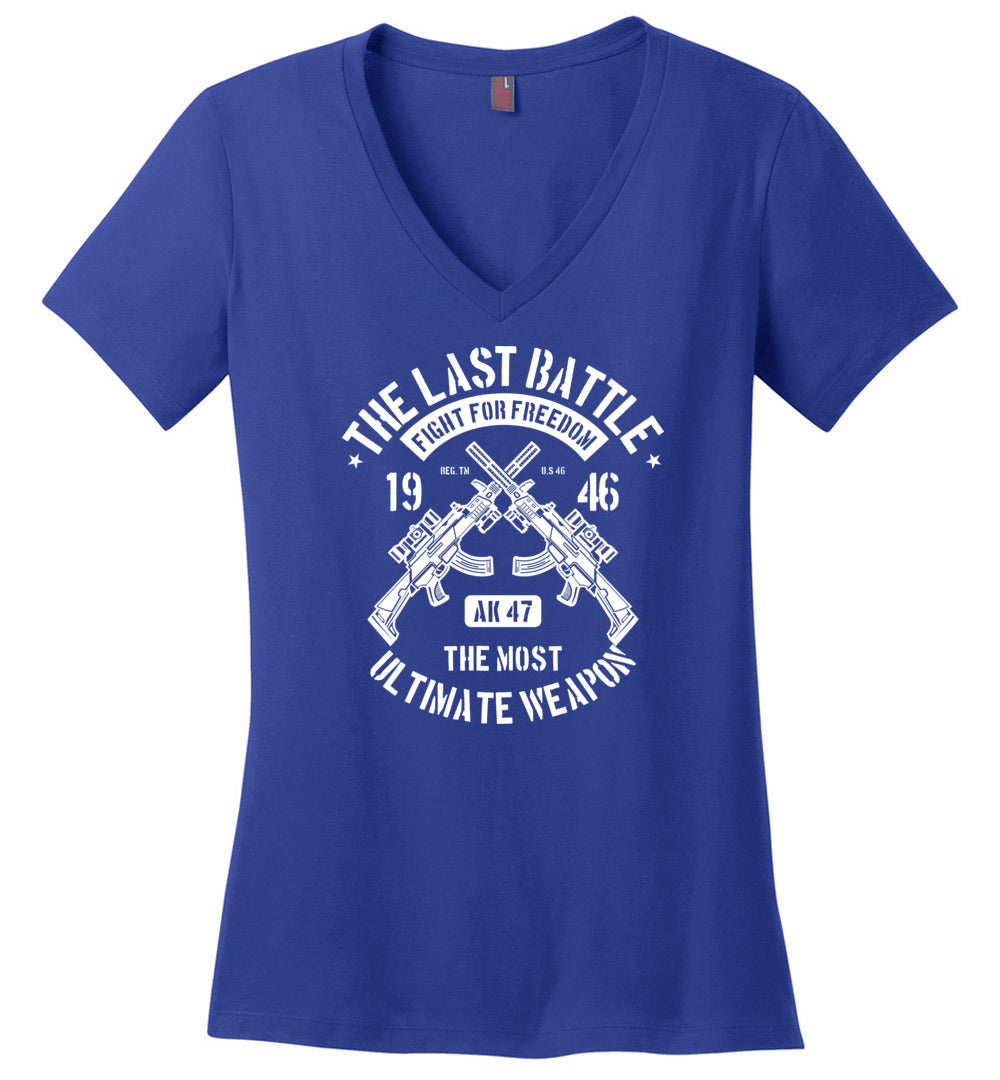 AK-47 The Most Ultimate Weapon - Women's Pro Gun V-Neck Tee - Blue