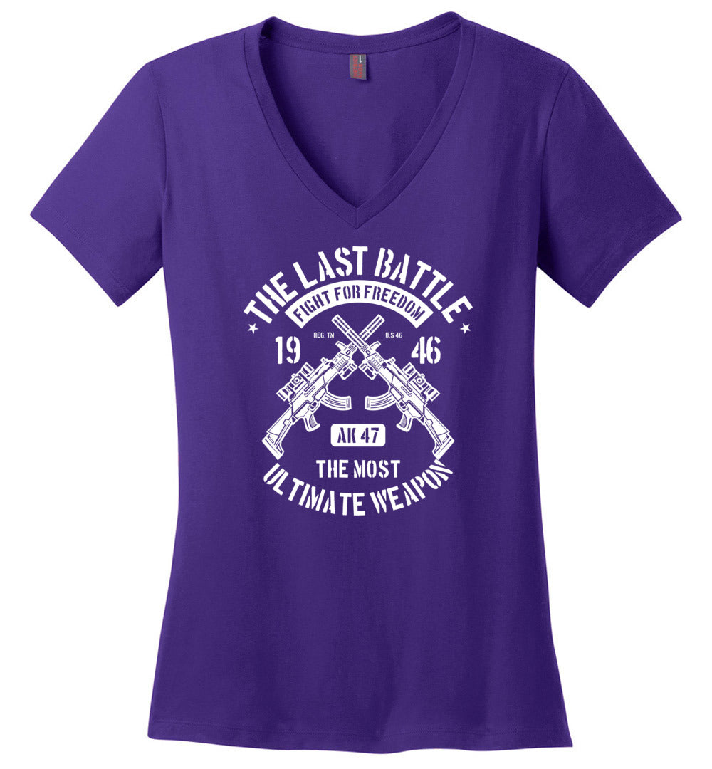AK-47 The Most Ultimate Weapon - Women's Pro Gun V-Neck Tee - Purple
