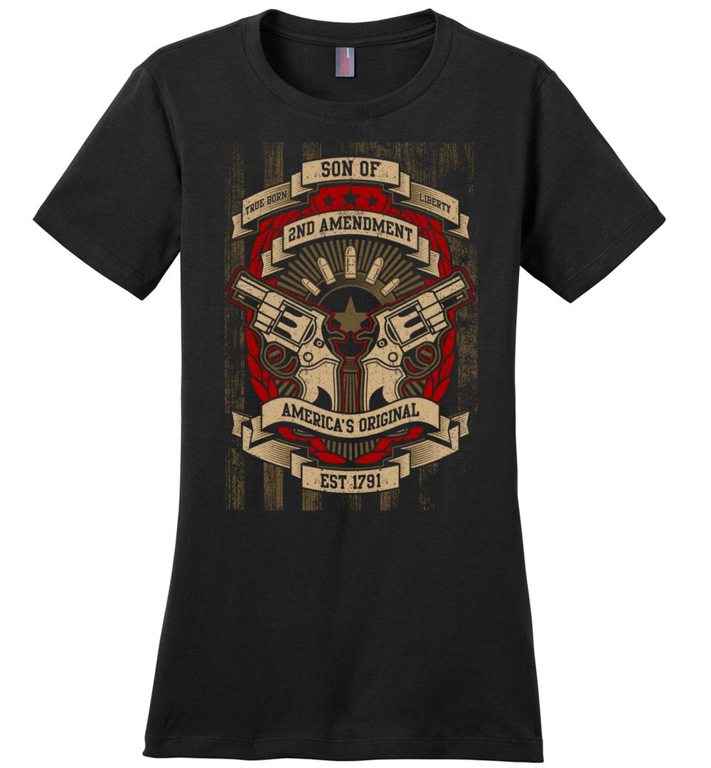 Son of Liberty 2nd Amendment Women's Apparel - Black Tshirt