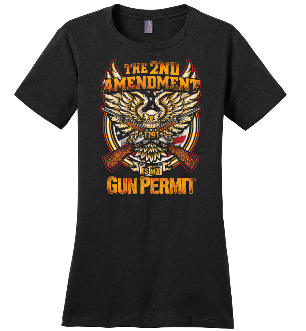 The 2nd Amendment is My Gun Permit - Women's T Shirts - Black