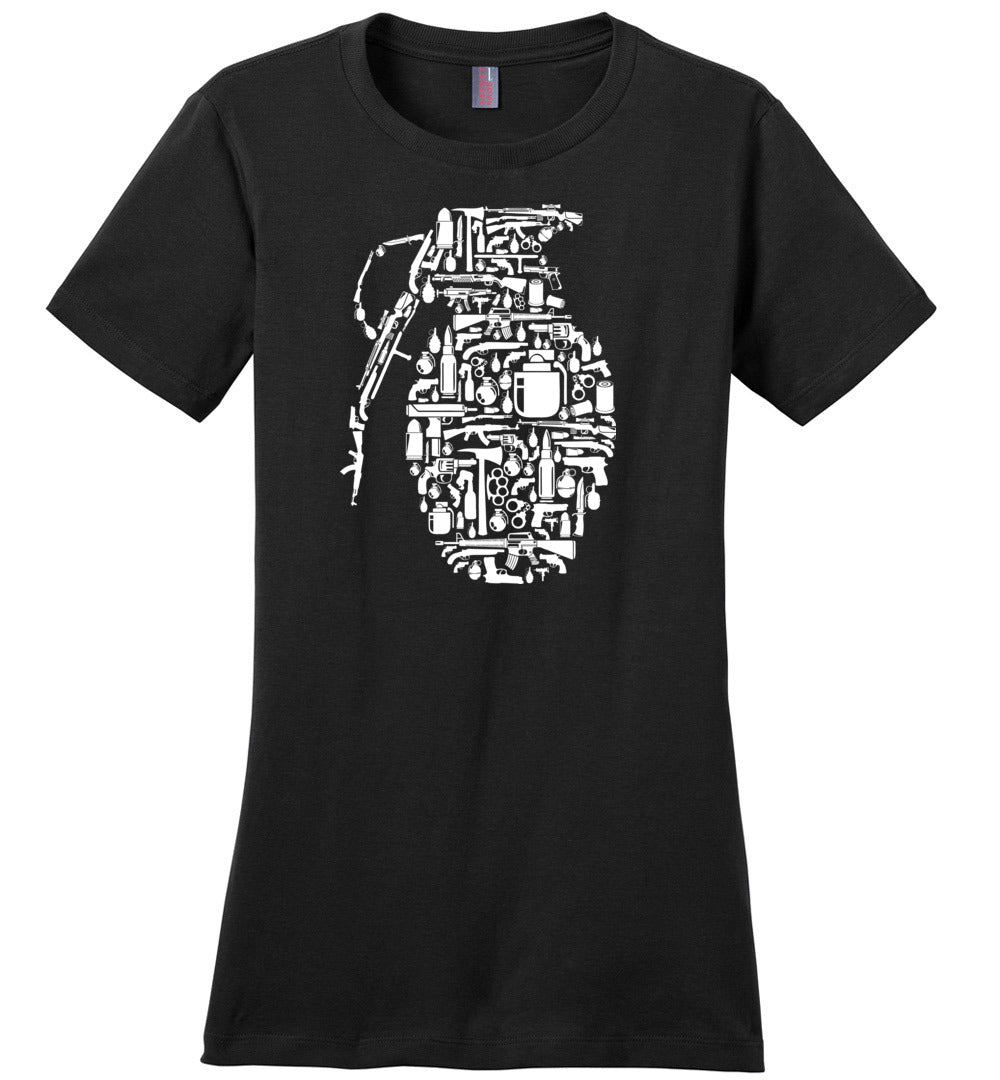 Grenade Made of Guns - Women's Shooting T-Shirt - Black