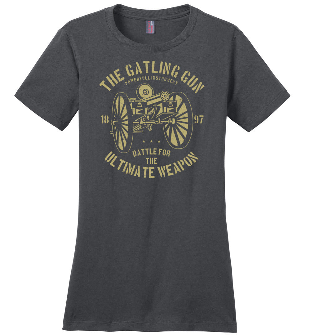 The Gatling Gun - Ladies Pro Gun Tee - Charcoal