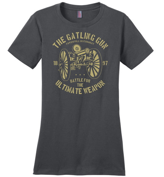 The Gatling Gun - Ladies Pro Gun Tee - Charcoal