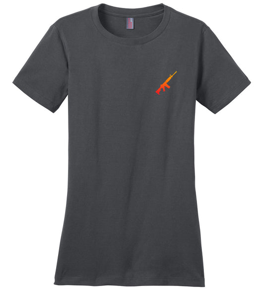 AR-15 Rifle Silhouette Women's T-shirt - Charcoal