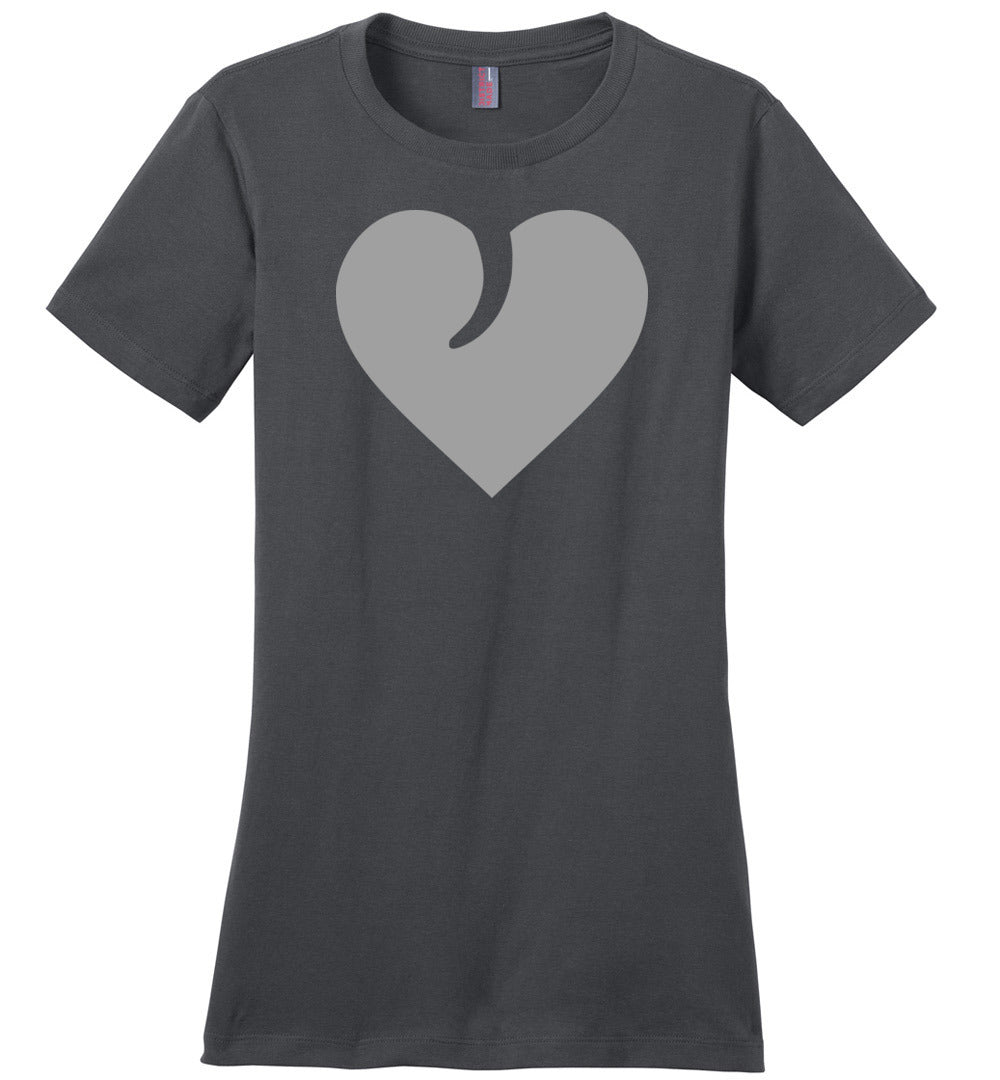 I Love Guns, Heart and Trigger - Ladies 2nd Amendment Apparel - Charcoal Tshirt
