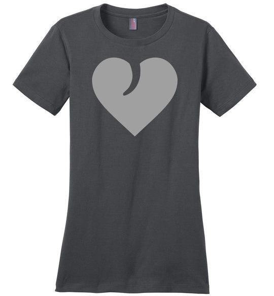 I Love Guns, Heart and Trigger - Ladies 2nd Amendment Apparel - Charcoal Tshirt