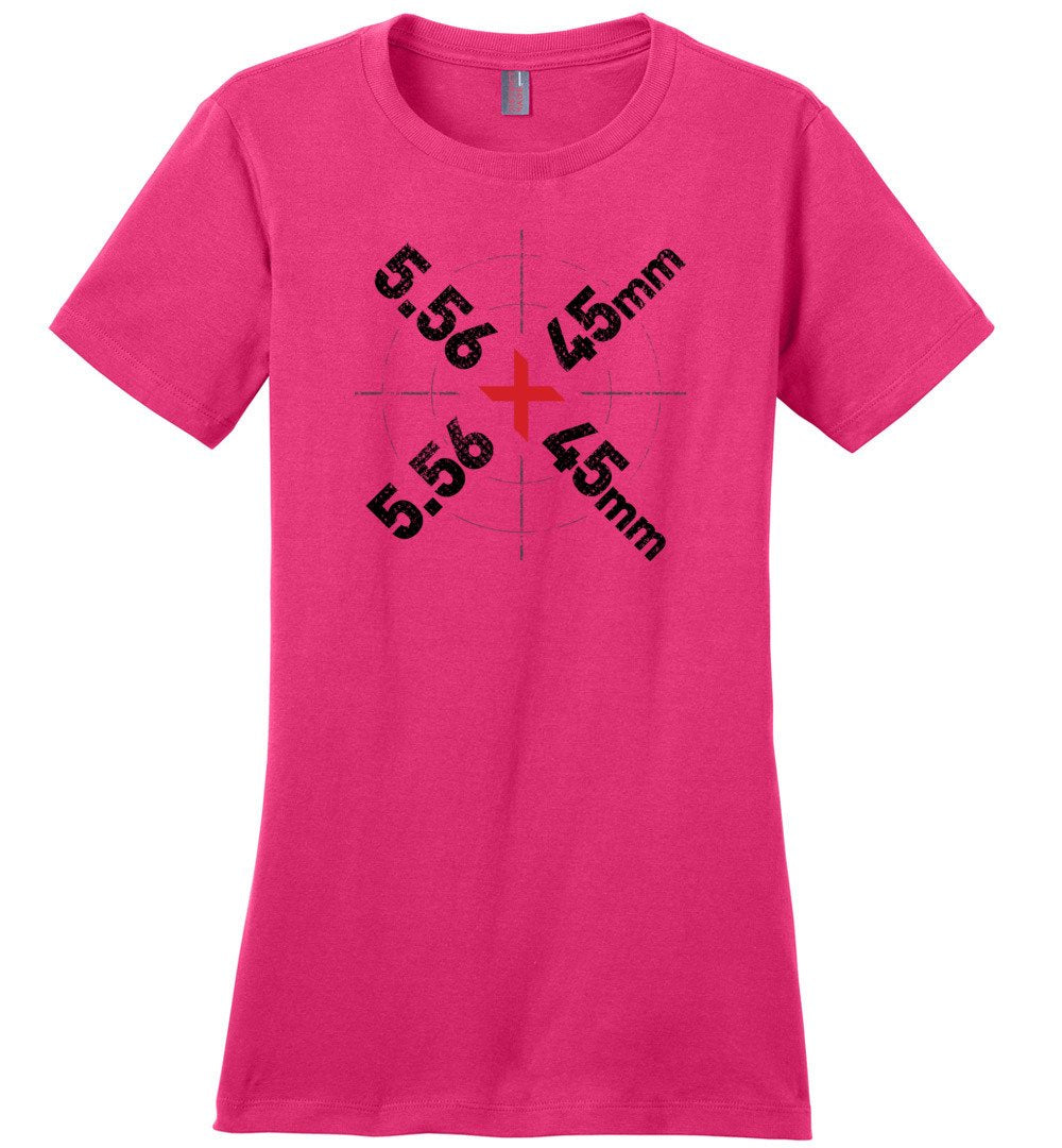 5.56 x 45mm Caliber Ammo AR-15 Shooting Gun Women's T-Shirt - Dark Fuchsia