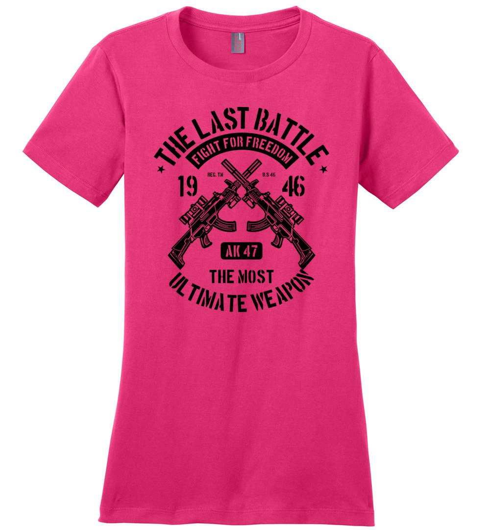 AK-47 The Most Ultimate Weapon - Women's Pro Gun Tee - Dark Fuchsia