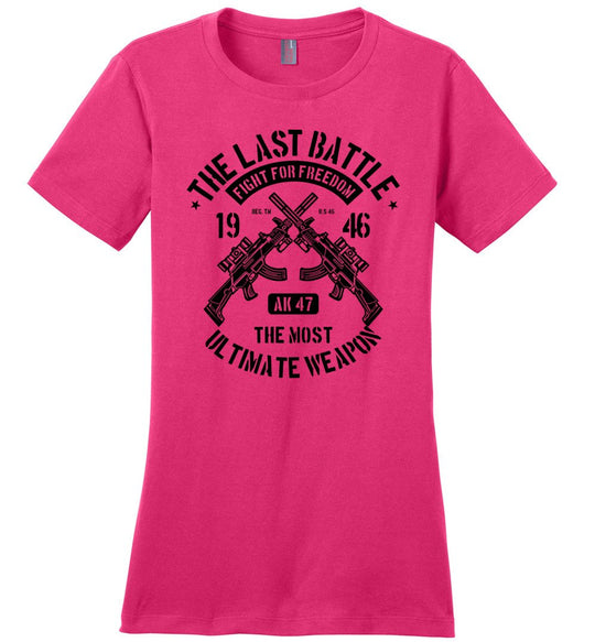 AK-47 The Most Ultimate Weapon - Women's Pro Gun Tee - Dark Fuchsia
