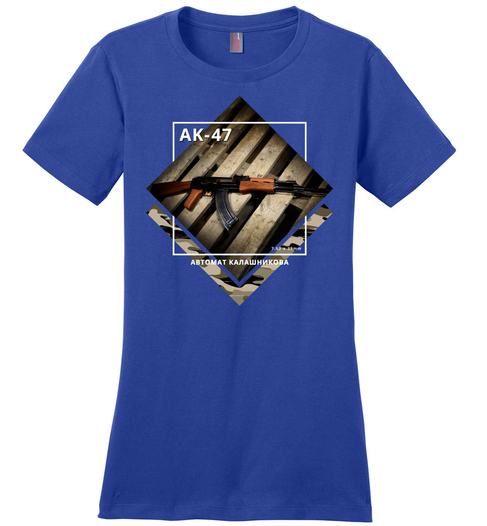 AK-47 Rifle - Tactical Ladies Apparel - Blue Tee