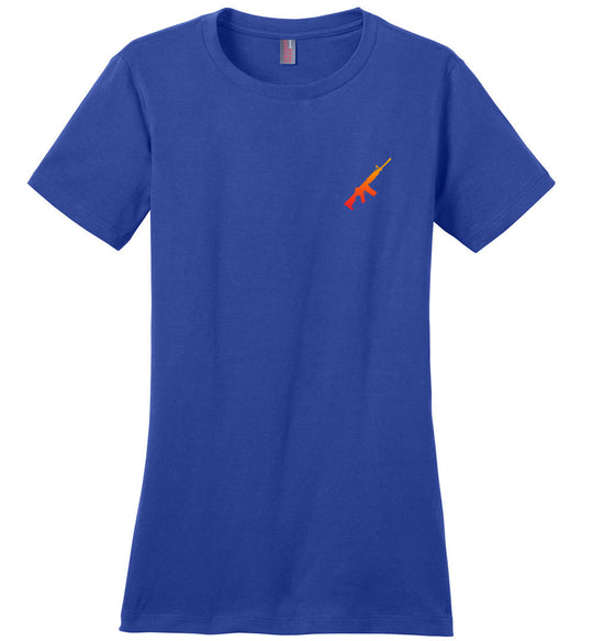 AR-15 Rifle Silhouette Women's T-shirt - Blue