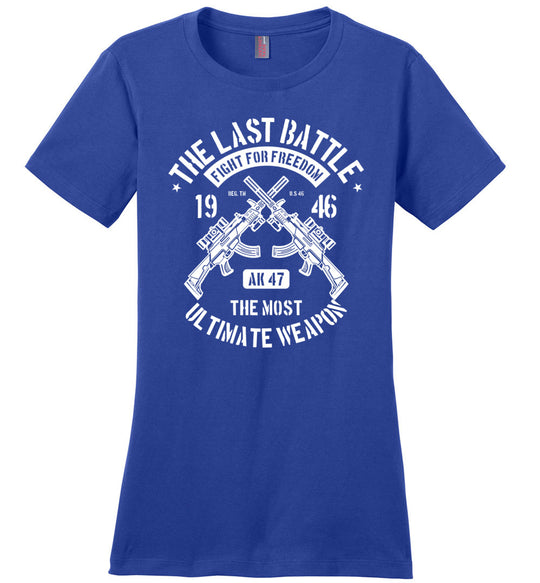 AK-47 The Most Ultimate Weapon - Women's Pro Gun Tee - Blue