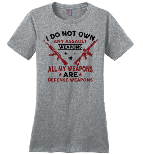 I Do Not Own Any Assault Weapons - 2nd Amendment Women's T-Shirt - Heathered Steel