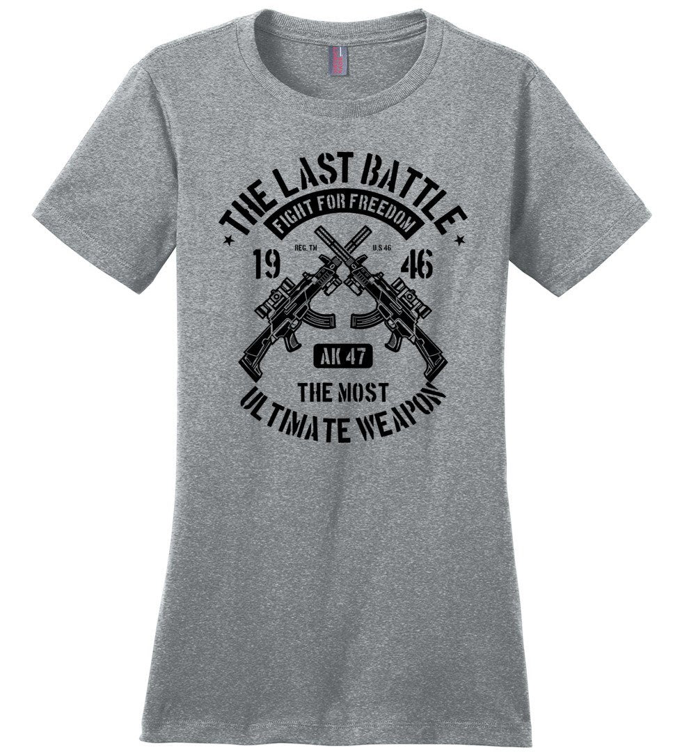 AK-47 The Most Ultimate Weapon - Women's Pro Gun Tee - Heathered Steel