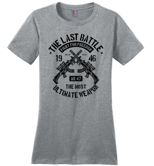 AK-47 The Most Ultimate Weapon - Women's Pro Gun Tee - Heathered Steel