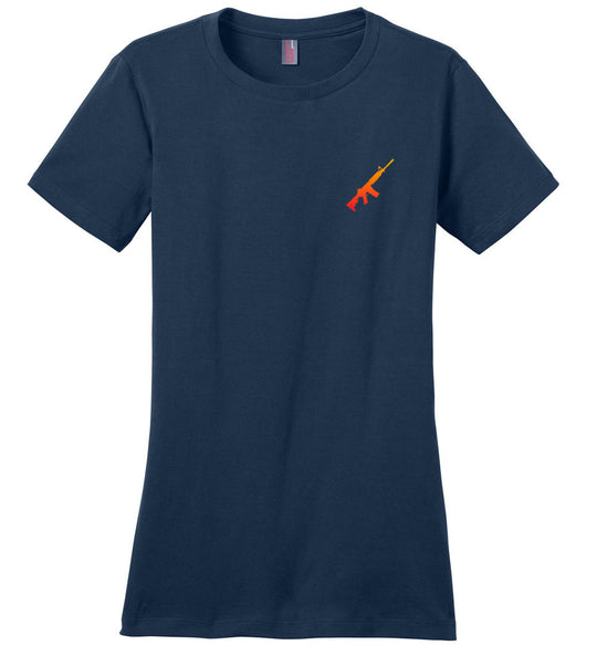 AR-15 Rifle Silhouette Women's T-shirt - Navy