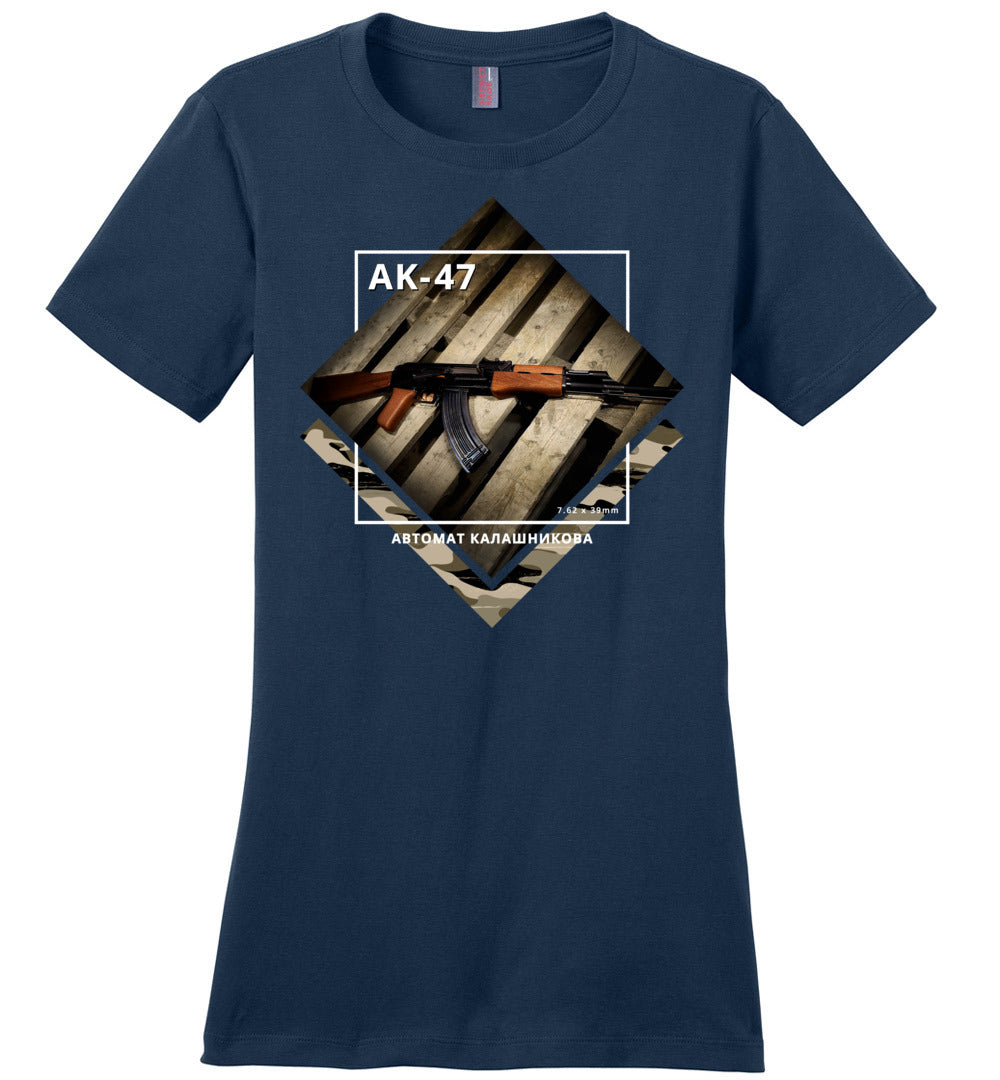 AK-47 Rifle - Tactical Ladies Apparel - Navy Tee