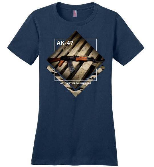 AK-47 Rifle - Tactical Ladies Apparel - Navy Tee