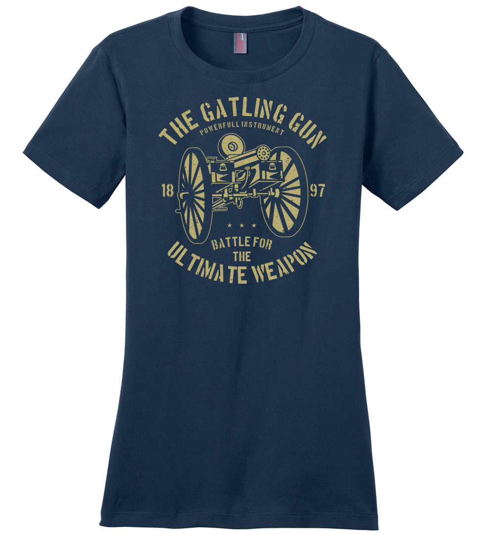 The Gatling Gun - Ladies Pro Gun Tee - Navy