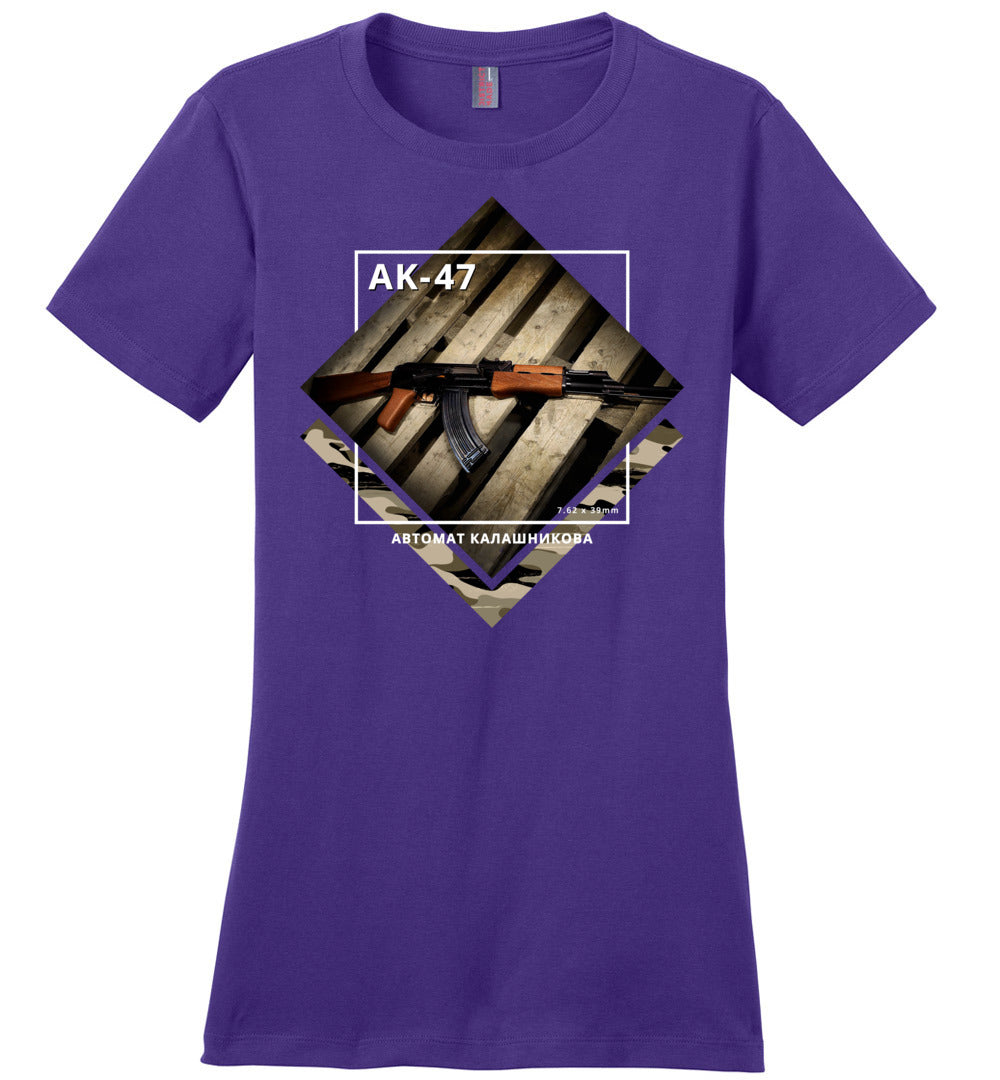 AK-47 Rifle - Tactical Ladies Apparel - Purple Tee