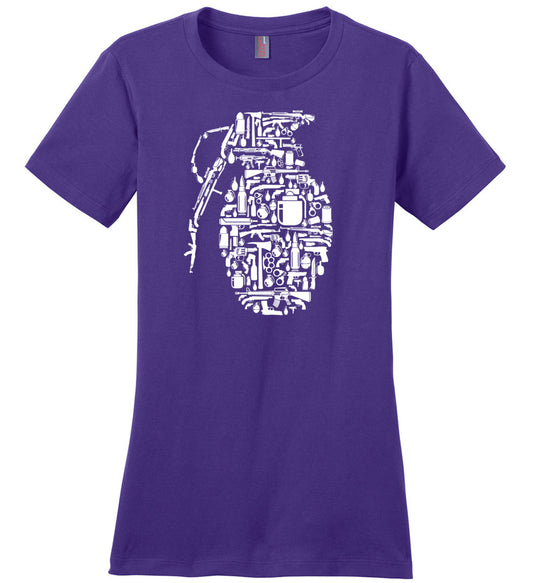 Grenade Made of Guns - Women's Shooting T-Shirt - Purple