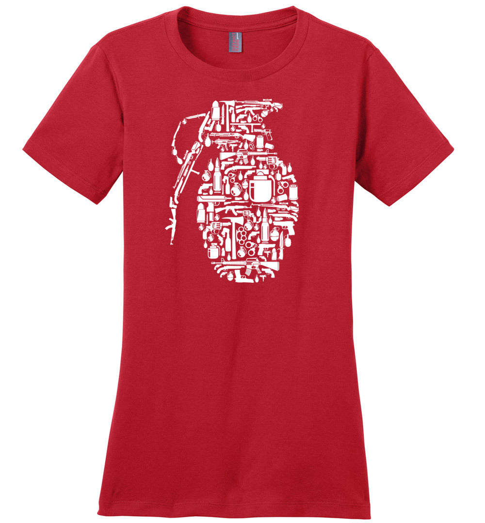 Grenade Made of Guns - Women's Shooting T-Shirt - Red