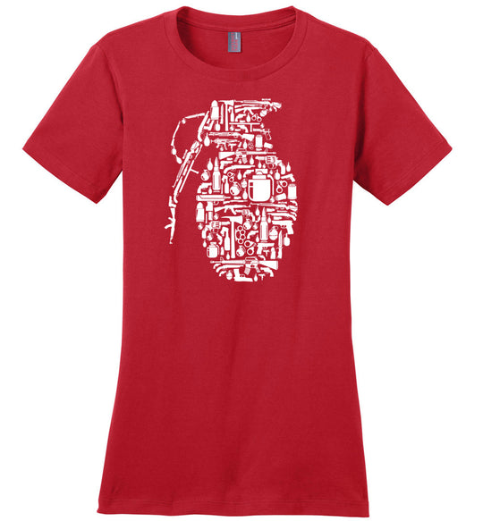 Grenade Made of Guns - Women's Shooting T-Shirt - Red