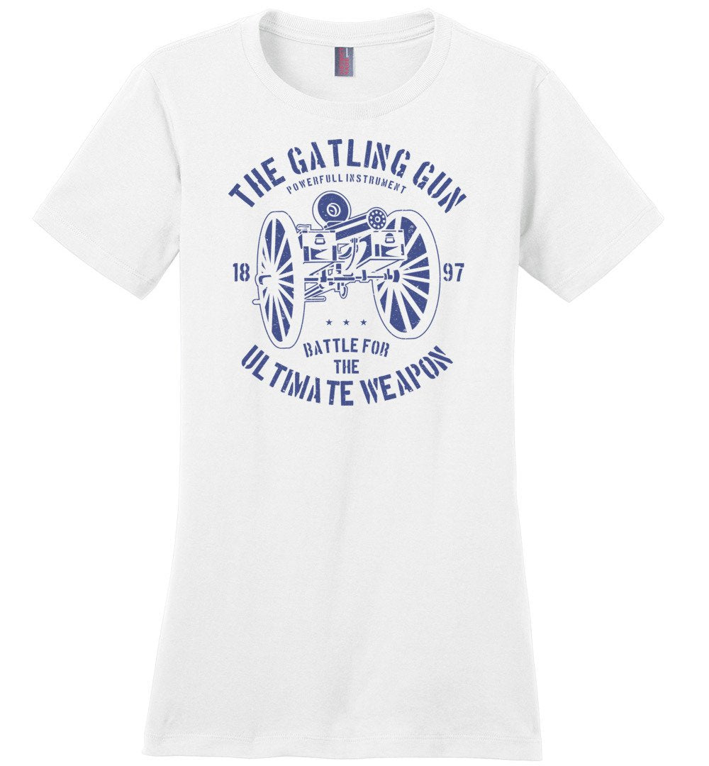 The Gatling Gun - Ladies Pro Gun Tee - White