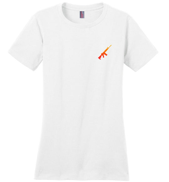AR-15 Rifle Silhouette Women's T-shirt - White