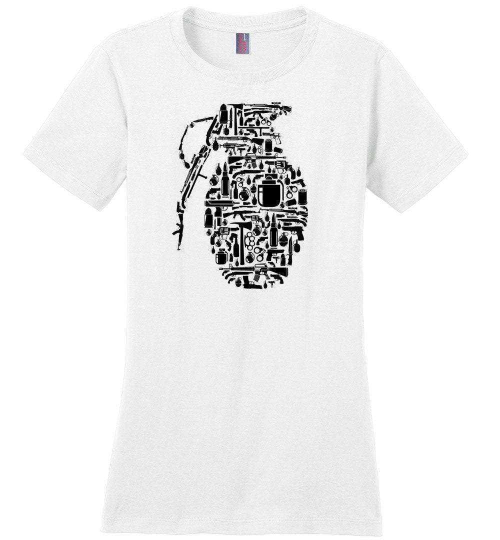 Grenade Made of Guns - Women's Shooting T-Shirt - White