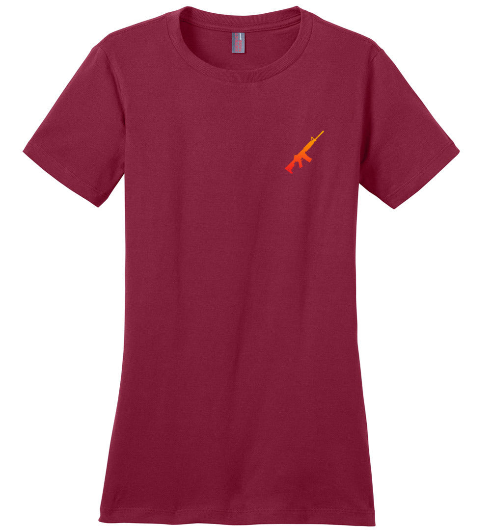 AR-15 Rifle Silhouette Women's T-shirt - Red