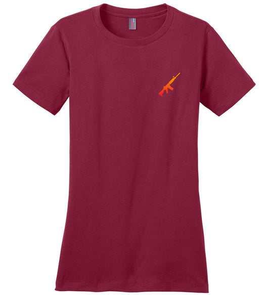 AR-15 Rifle Silhouette Women's T-shirt - Red