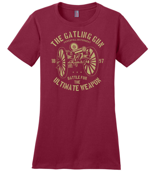 The Gatling Gun - Ladies Pro Gun Tee - Red