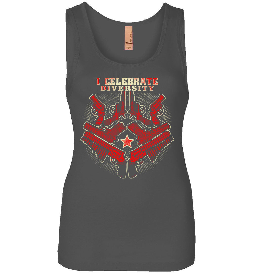 I Celebrate Diversity - Pro Gun Tactical Women's Tank Top - Charcoal