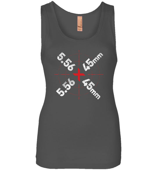 5.56 x 45mm Caliber Ammo AR-15 Shooting Gun Women's Tank Top - Charcoal