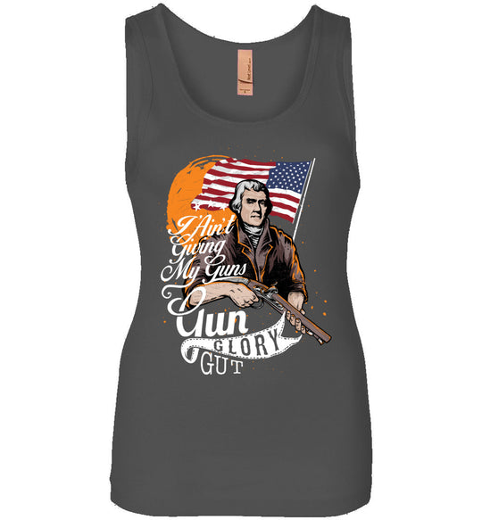 I Ain't Giving My Guns - Ladies 2nd Amendment Tank Top - Charcoal