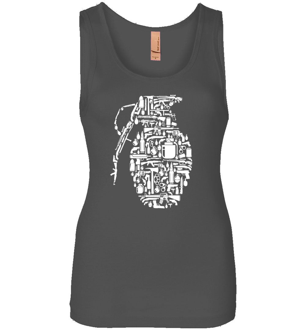 Grenade Made of Guns - Women's Shooting Tank Top - Charcoal