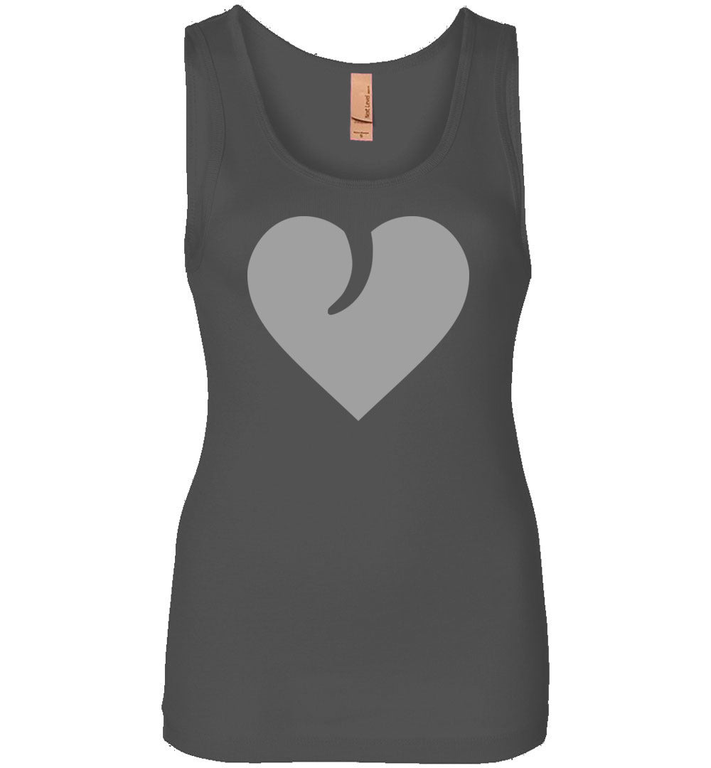 I Love Guns, Heart and Trigger - Ladies 2nd Amendment Apparel - Charcoal Tank Top