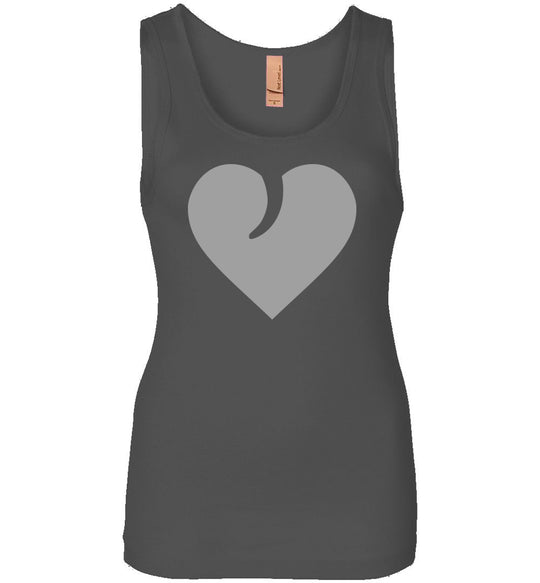 I Love Guns, Heart and Trigger - Ladies 2nd Amendment Apparel - Charcoal Tank Top