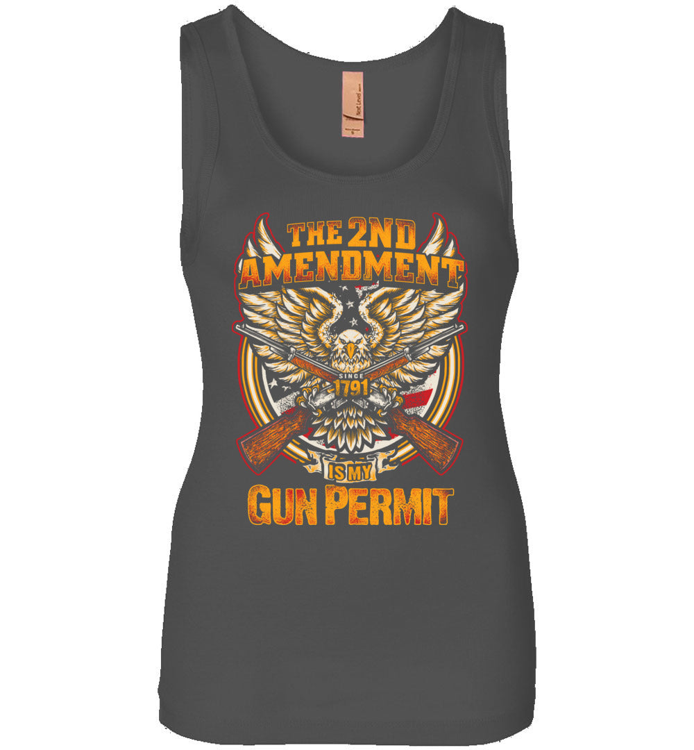 The 2nd Amendment is My Gun Permit - Women's Tank Top - Charcoal