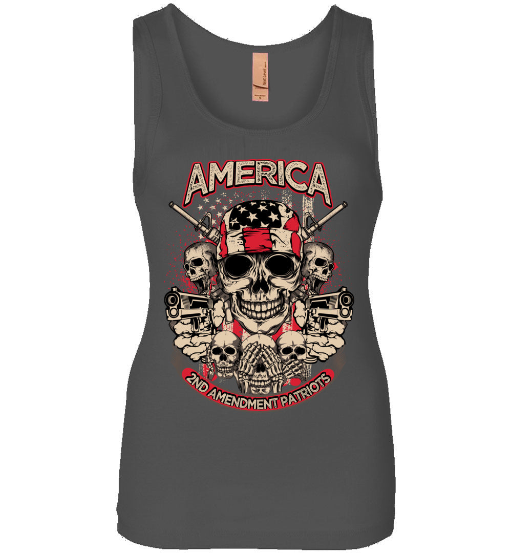 2nd Amendment Patriots - Pro Gun Women's Apparel - Dark Grey Tank Top