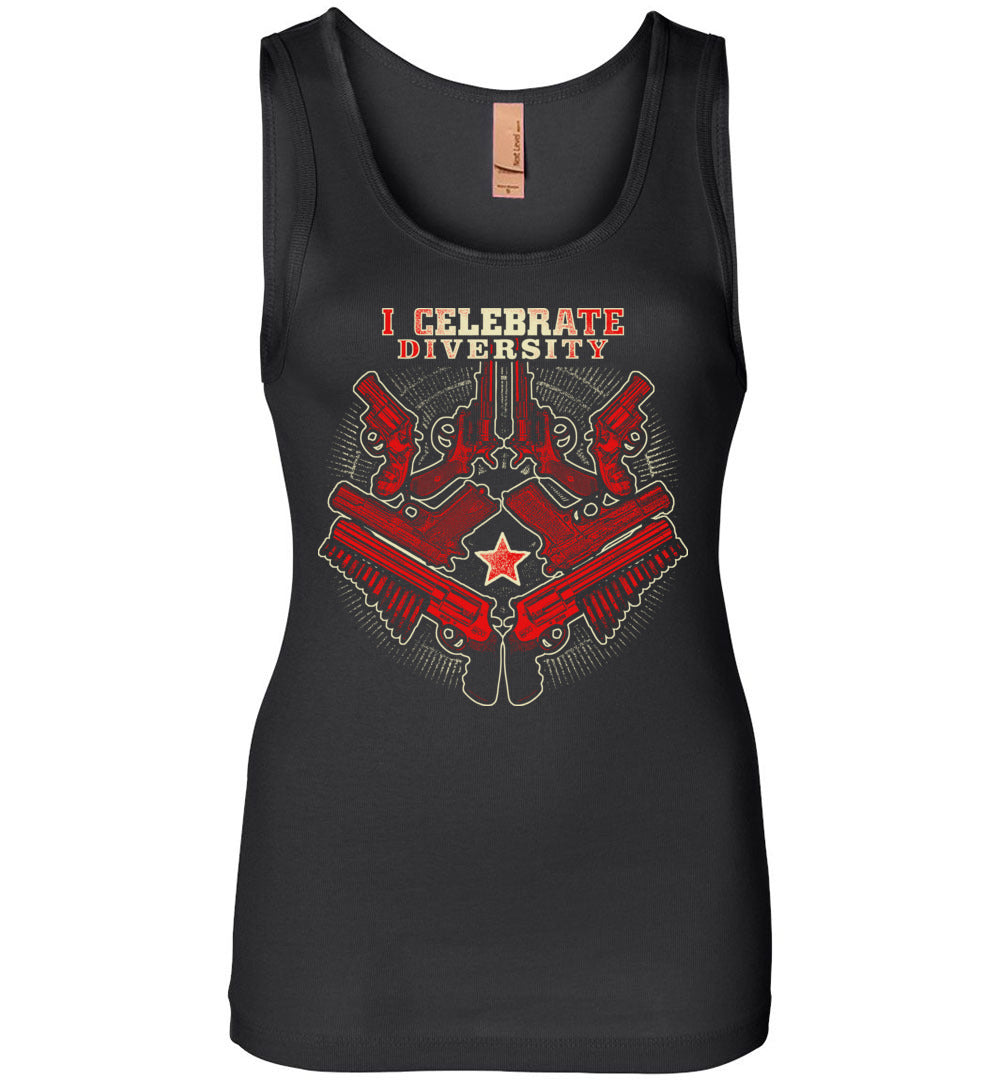 I Celebrate Diversity - Pro Gun Tactical Women's Tank Top - Black