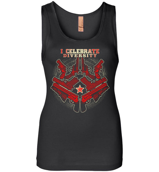 I Celebrate Diversity - Pro Gun Tactical Women's Tank Top - Black